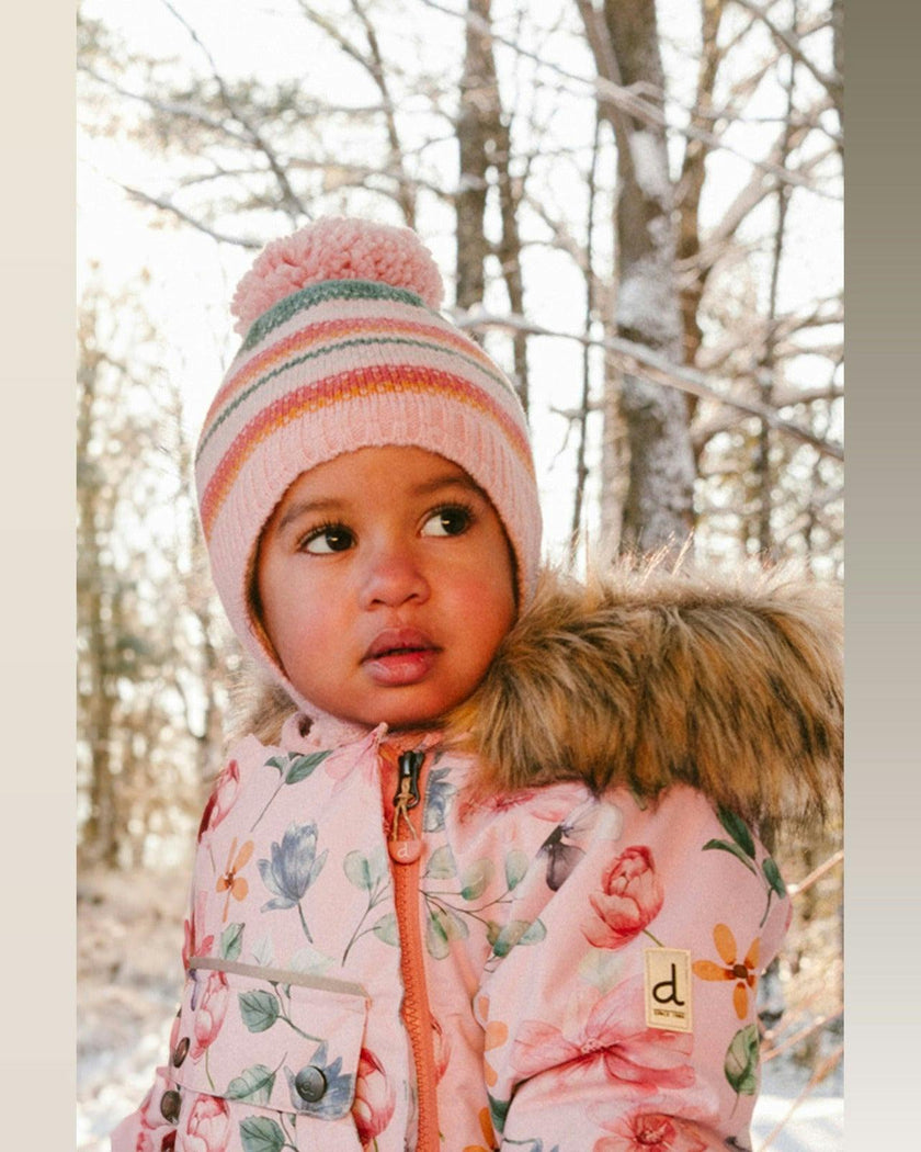 Baby One Piece Snowsuit Adapted For Car Seats Pink Floral Print