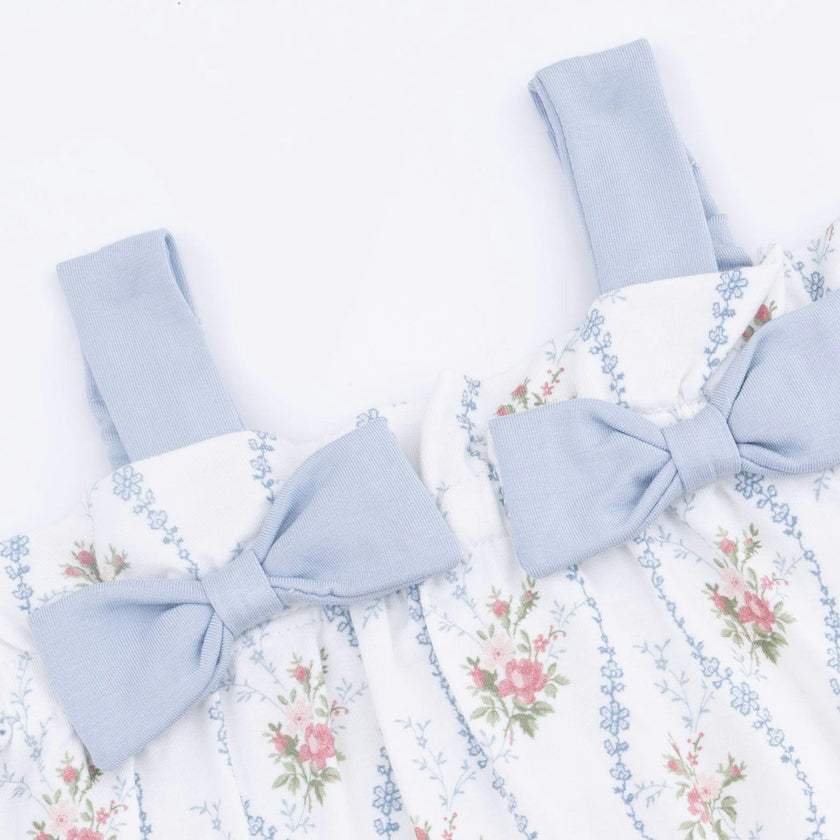 Heirloom Rose Stripe - Top with Bows and Ruffle Leg Bloomer