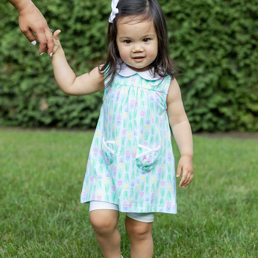 Printed Knit Tulip Pocket Dress