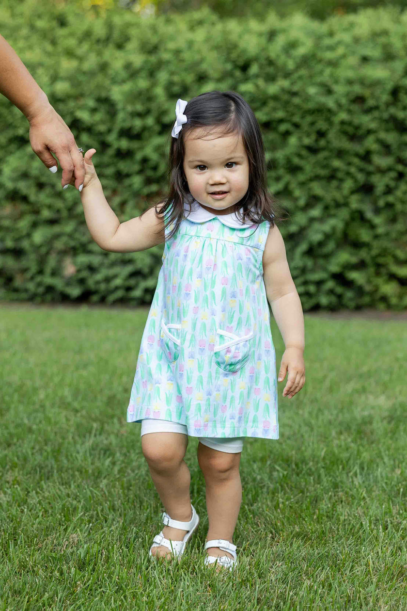 Printed Knit Tulip Pocket Dress