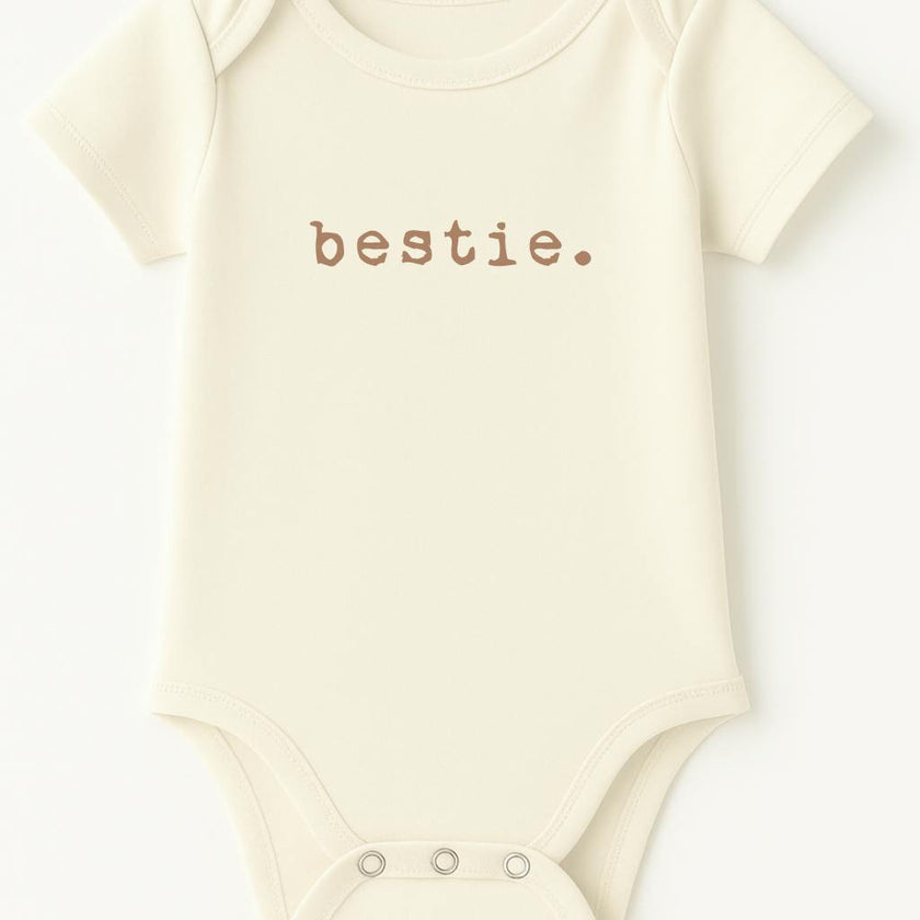 Bestie Clay Organic Cotton Baby Bodysuit Short Sleeve