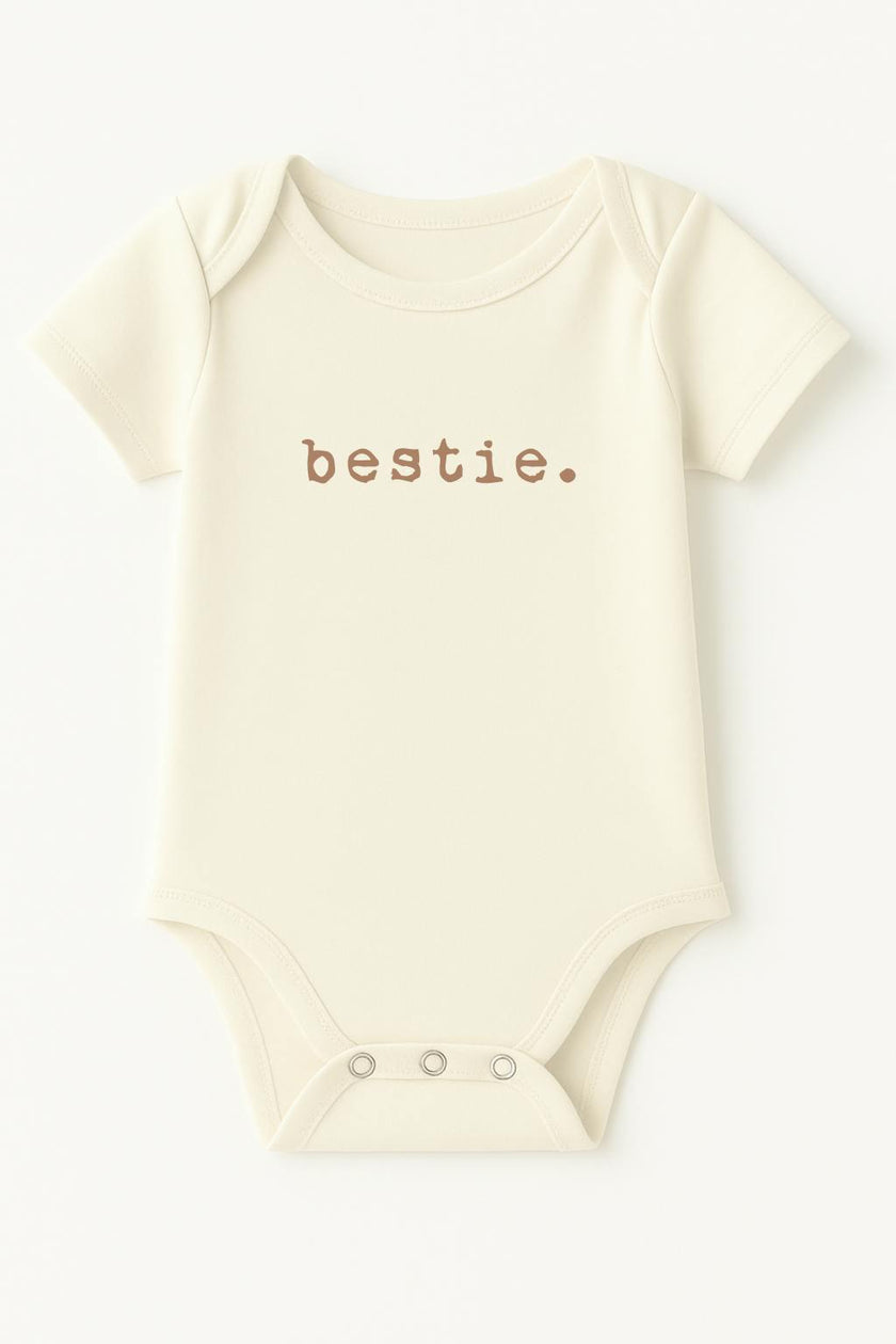 Bestie Clay Organic Cotton Baby Bodysuit Short Sleeve