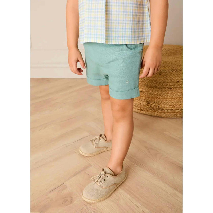Plain Insignia Elasticated Waistband Shorts in Sage Green (12mths-4yrs)