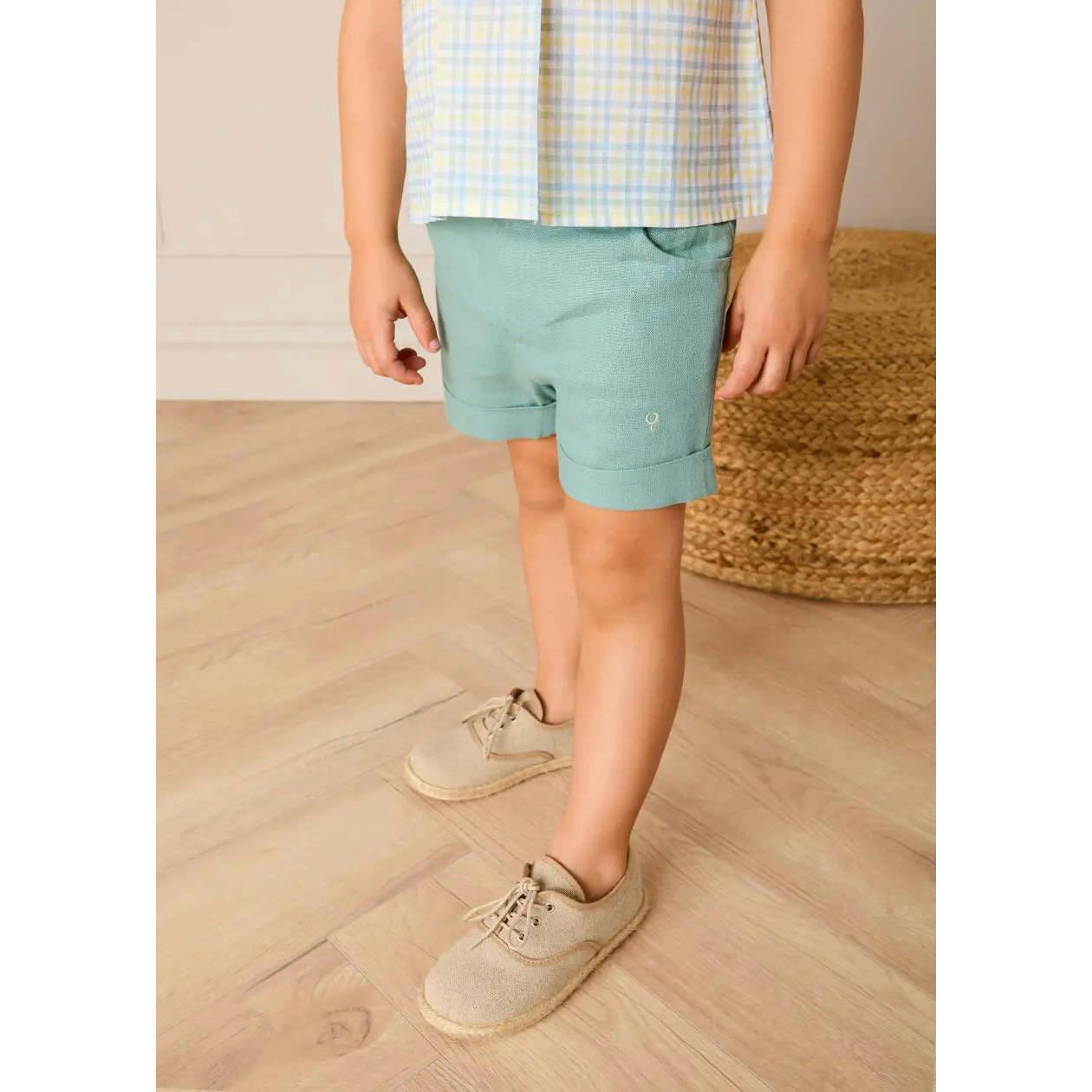 Linen Lace-up Espadrilles in Beige (24-35EU)