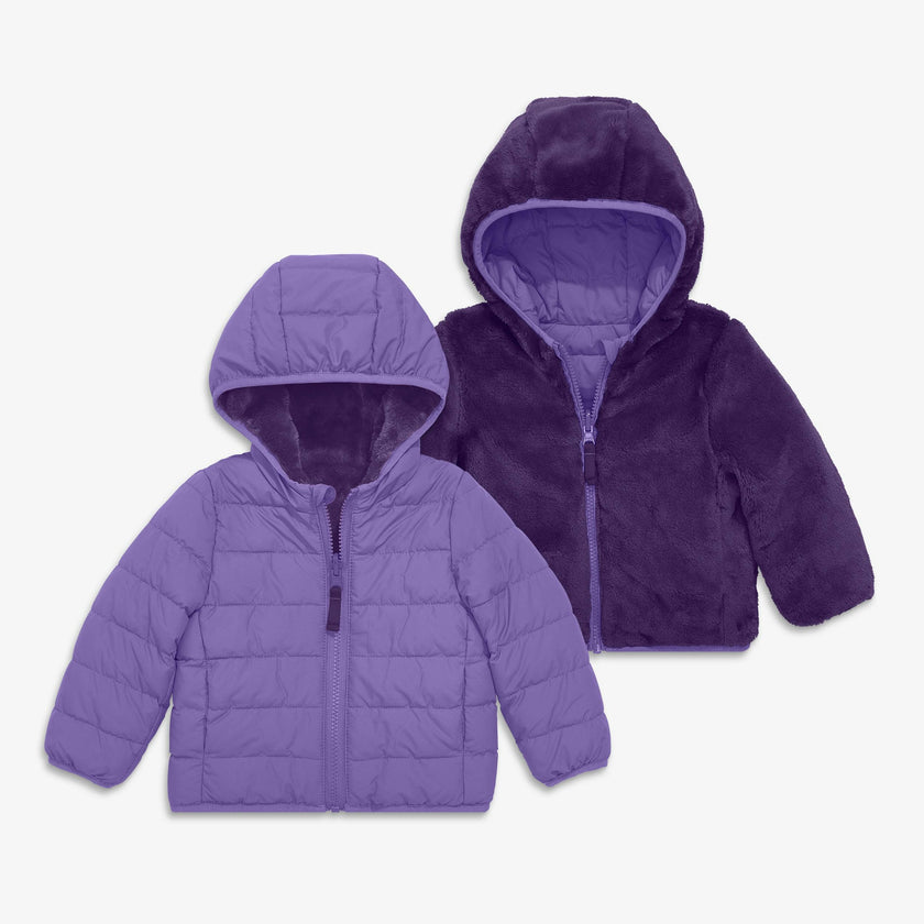 Baby reversible fleece puffer jacket