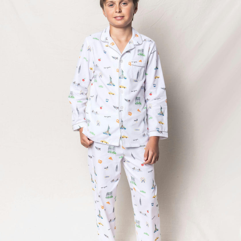 Kid's Twill Pajama Set in New York! New York!