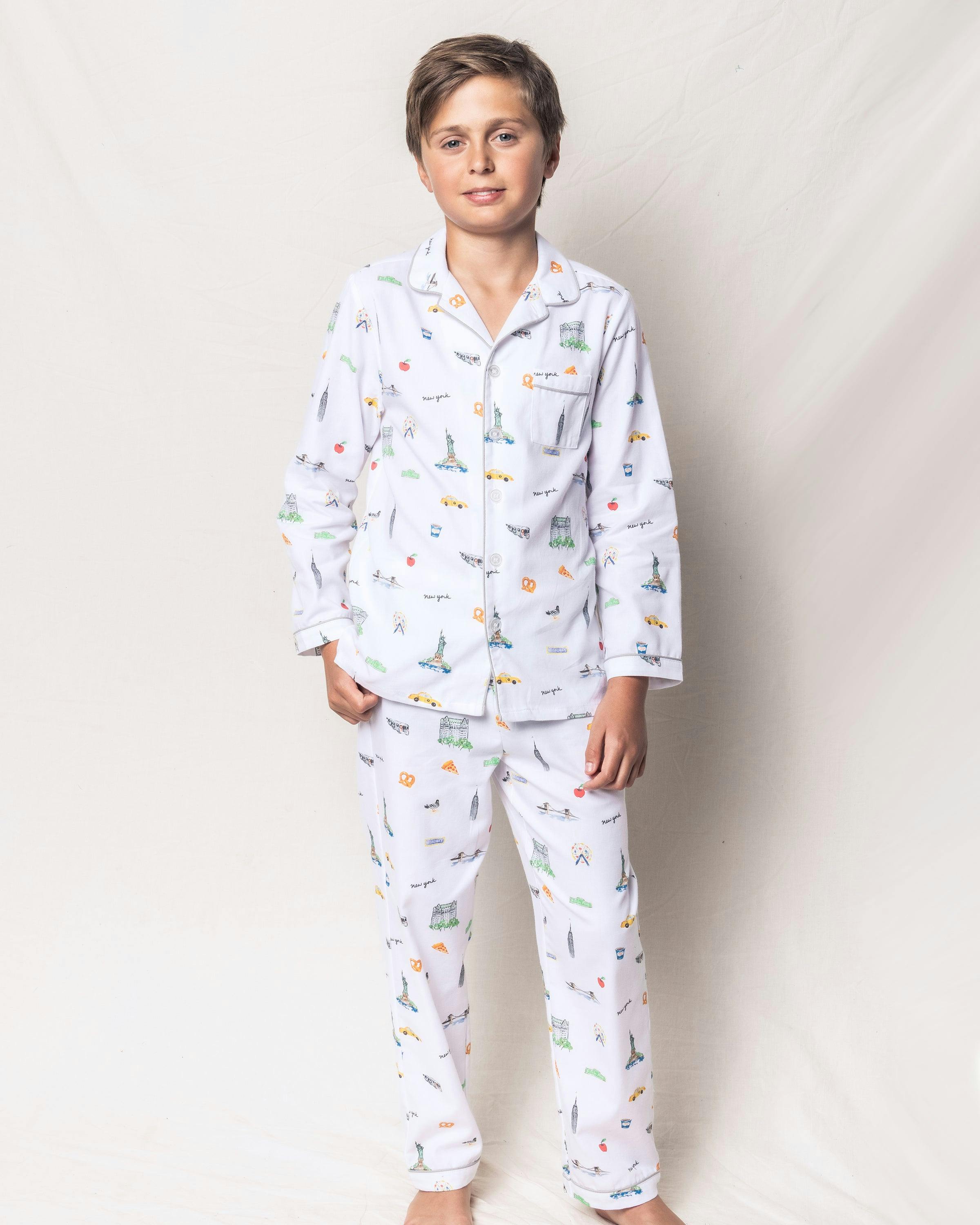 Kid's Twill Pajama Set in New York! New York!