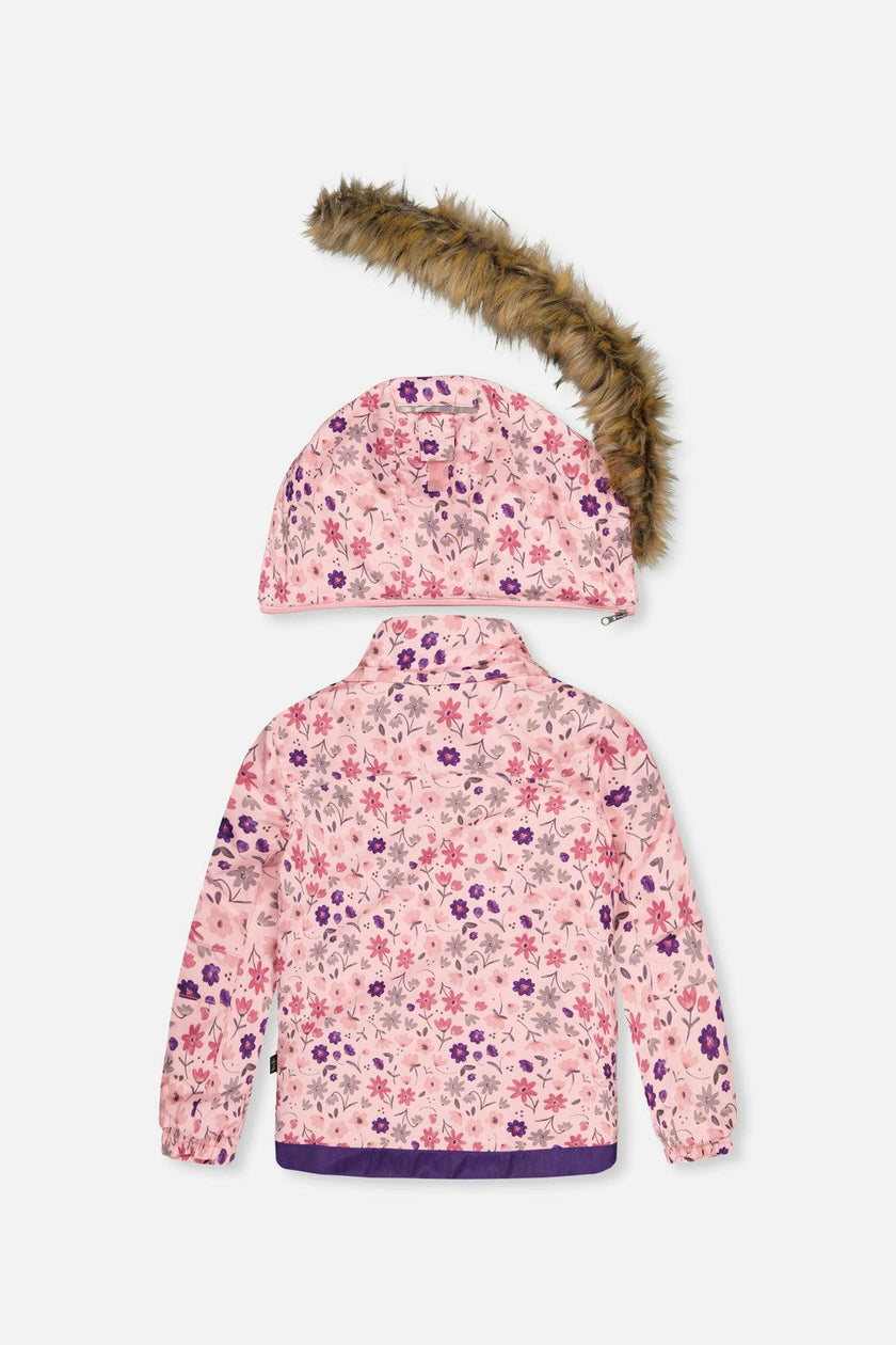 Two Piece Play Snowsuit Pink Mini Flower Print