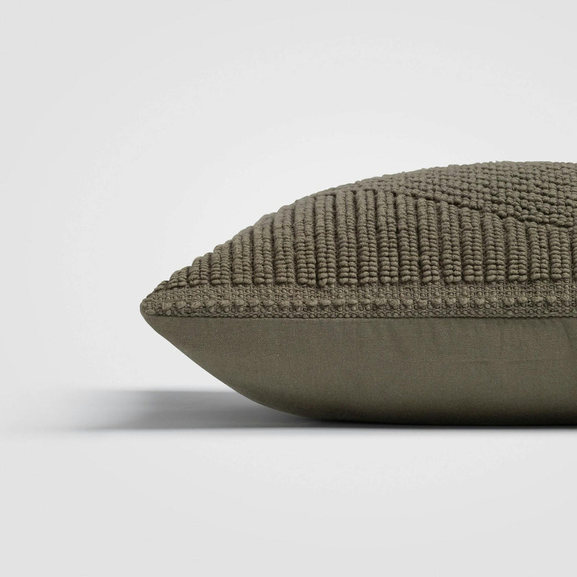 Tranquil Moss Green Textured Throw Pillow