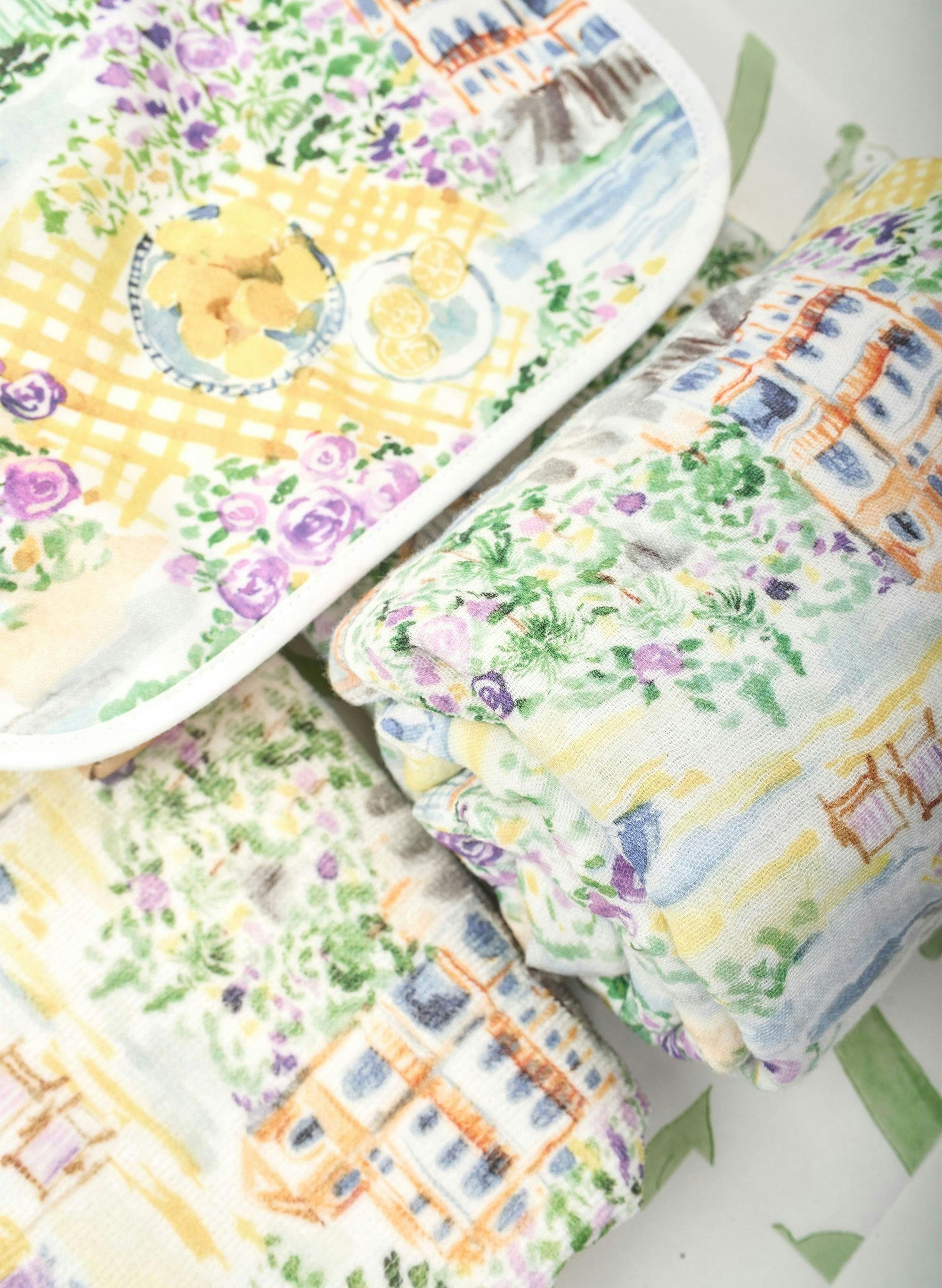 Baby Bib & Shawl Blanket Set - Limoncello