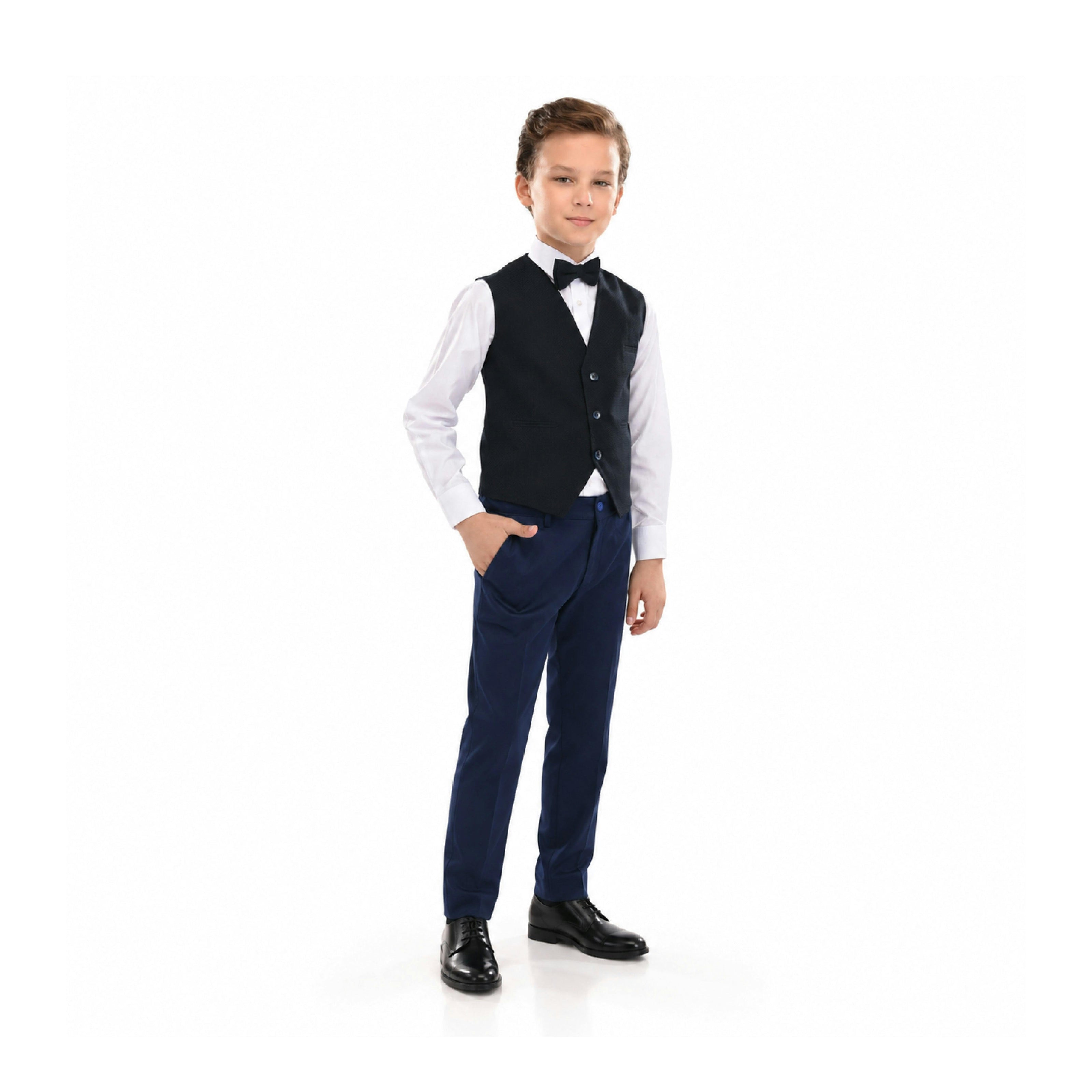 Navy Benito Vest Outfit Set