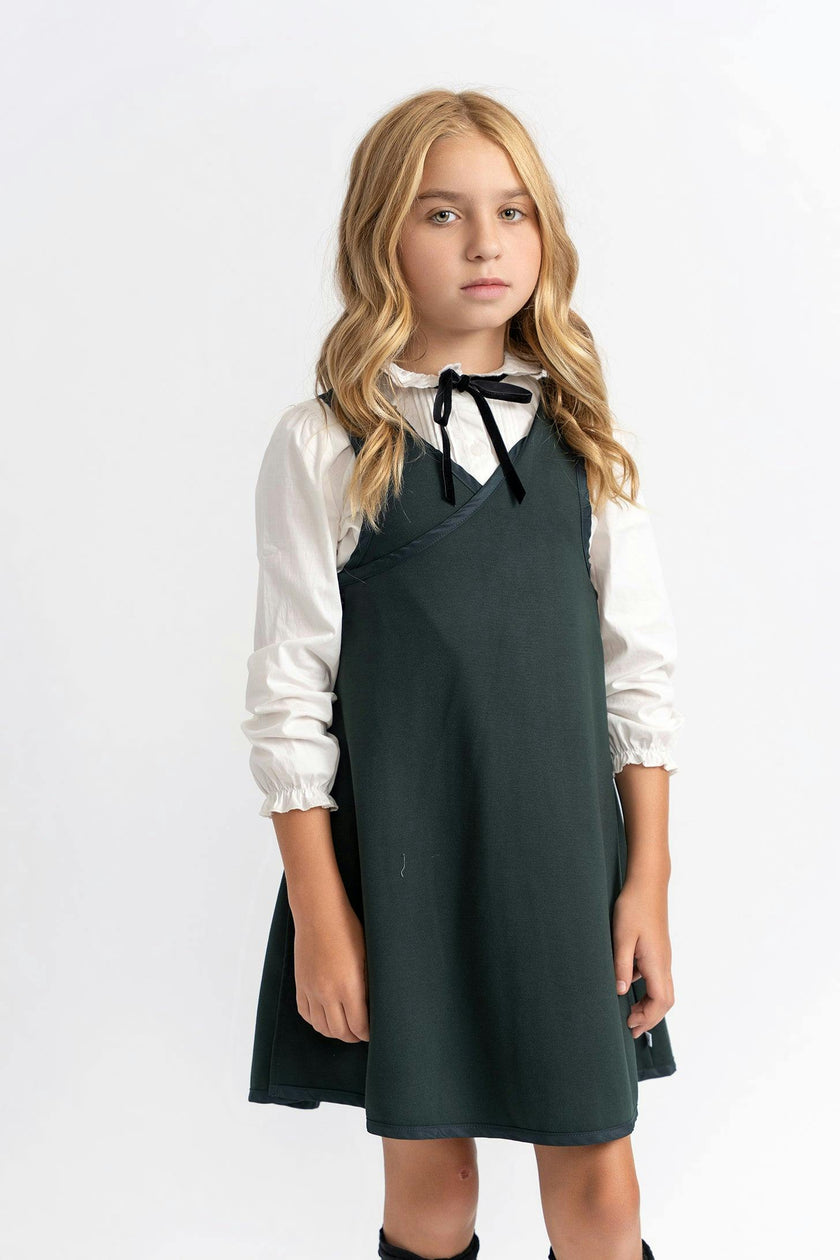 Ponte Side-Button Woven Jumper