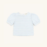 Puff Sleeve Tee in Blue Heart Stripe