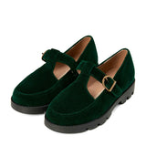 Berta Ribbed Velvet Mary Janes