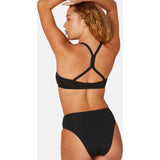 The 90s High Waist Bikini Bottom - Eco Nylon - Black