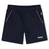 White & Navy Graphic Short Set