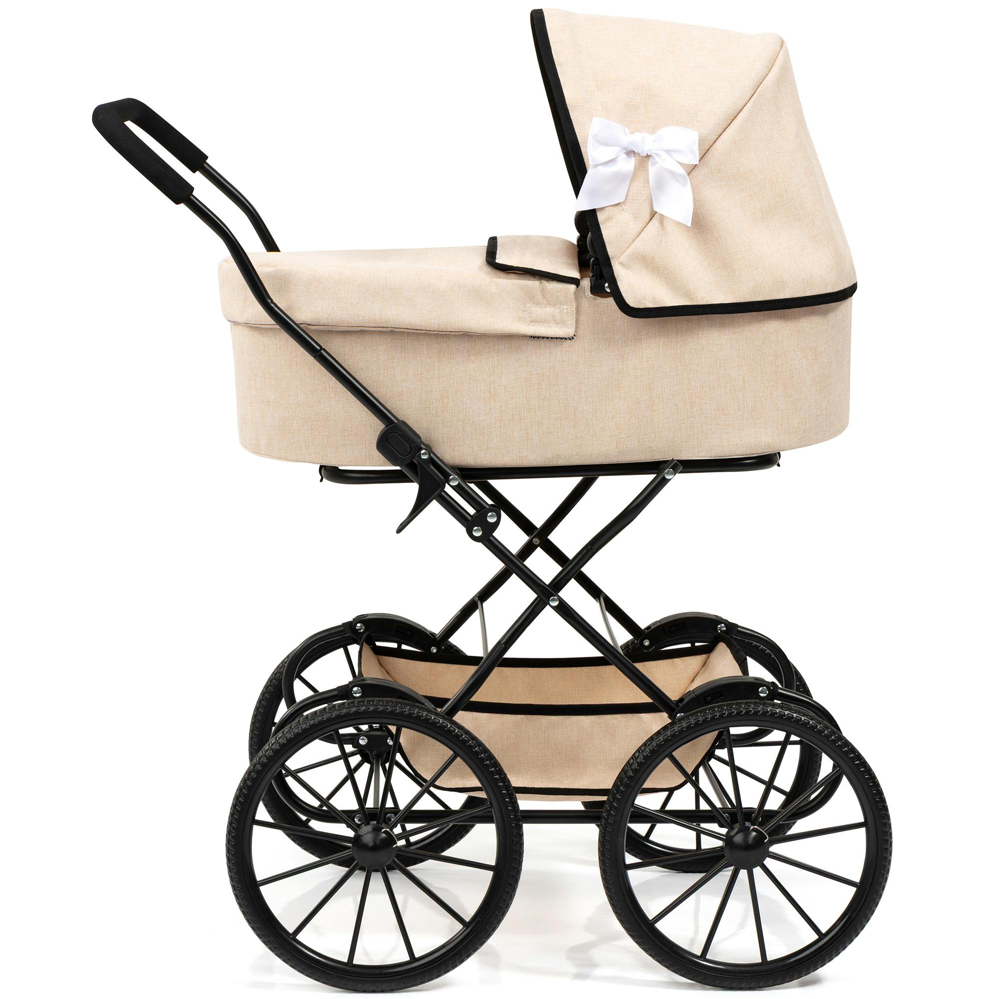 Bayer Design Dolls: Pram Classic - Beige & Black