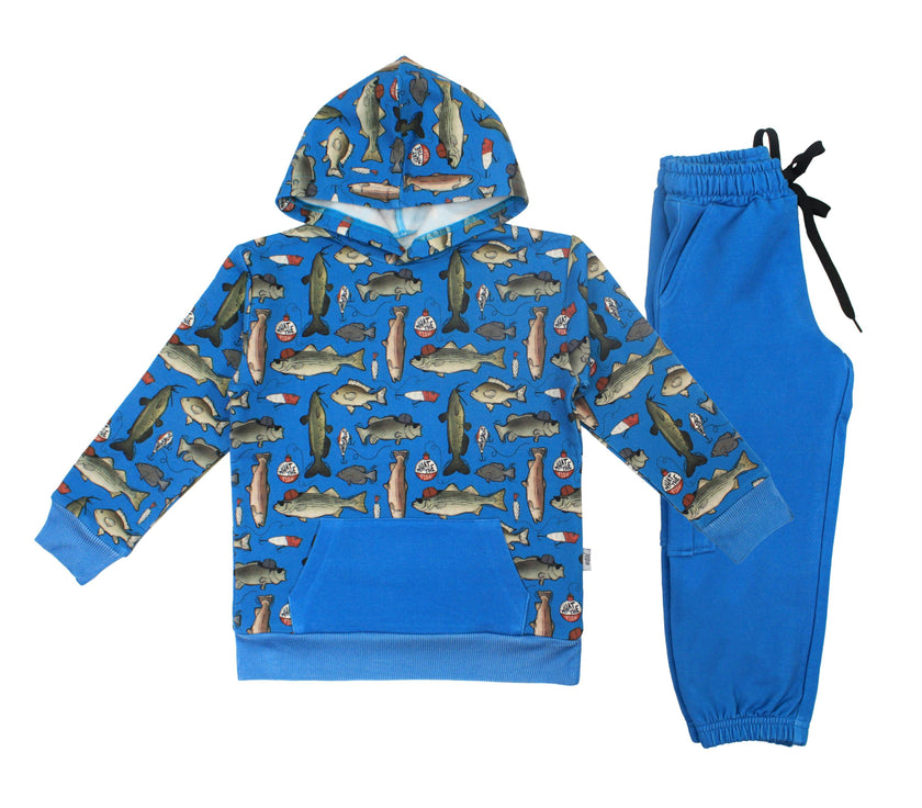 Wishin I Was Fishin' Blue Jogger Set