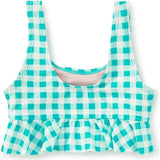 Ruffle Tankini Swim Top, Green