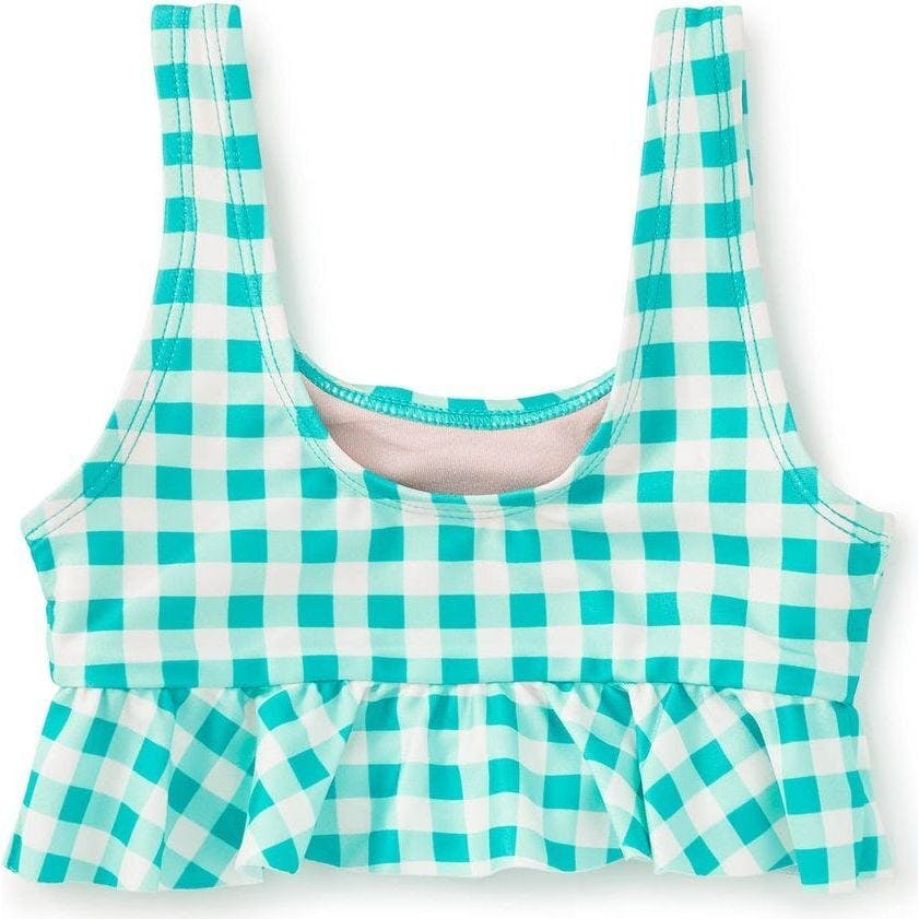 Ruffle Tankini Swim Top, Green