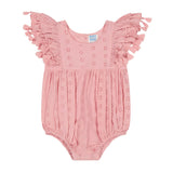 Anna Baby Romper Blush Pink Eyelet, Blush Pink Eyelet
