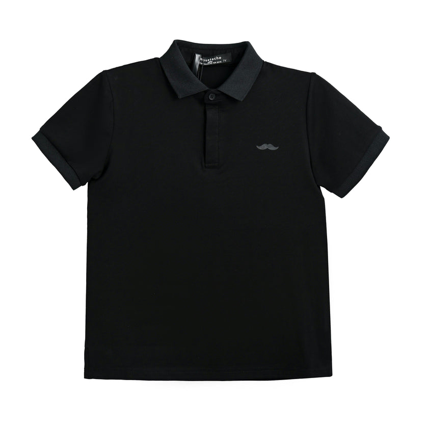 Black Polo Shirt with Grey Trim