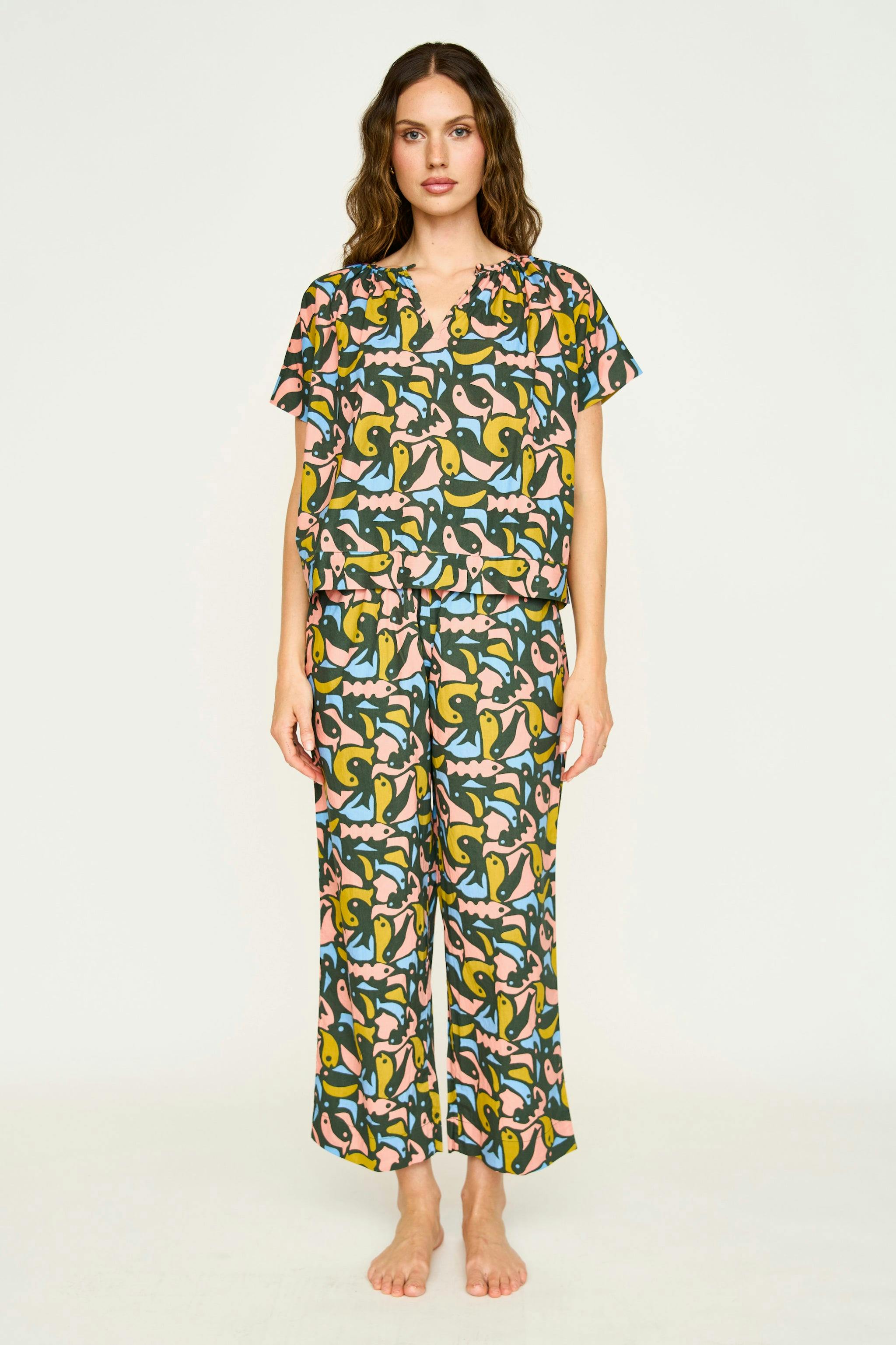 Pajama Pant Set in Guppy