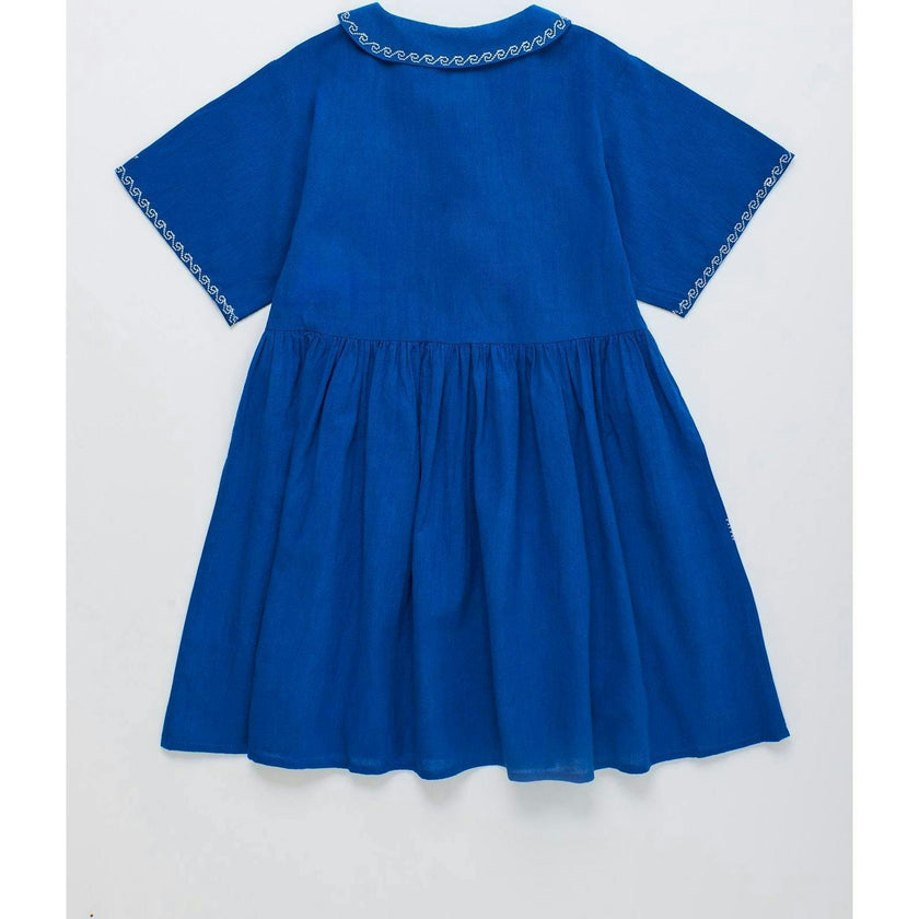 BARCOS EMBROIDERED DRESS BLUE