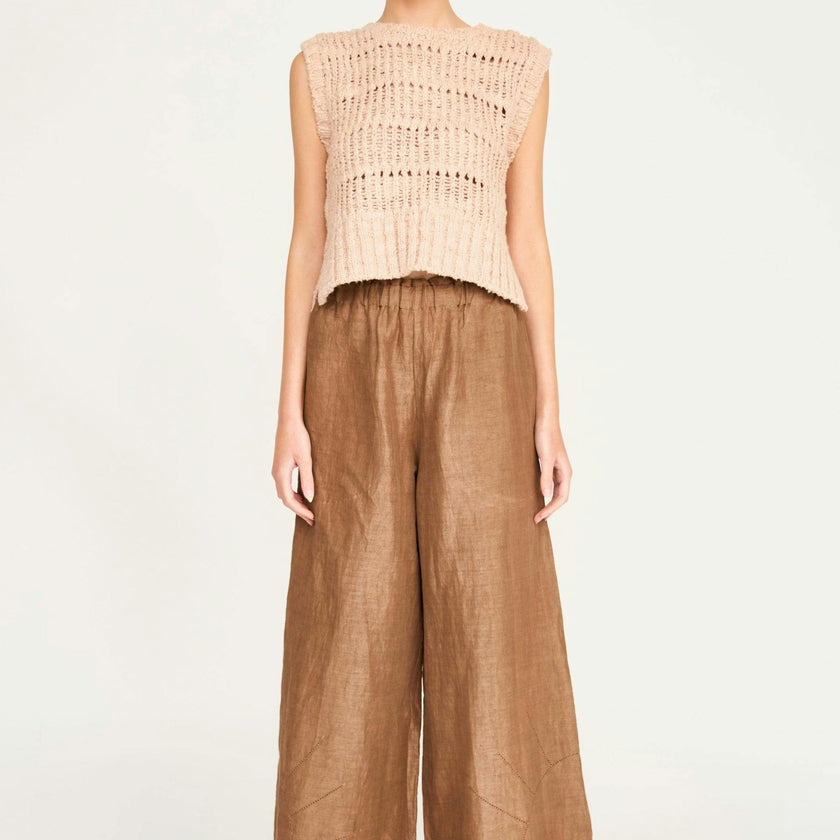 Mirth Pant in Brownie Linen