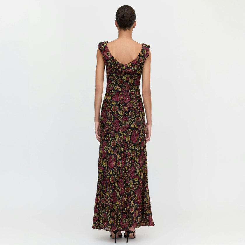The Augustina Dress - Black Palampore Floral