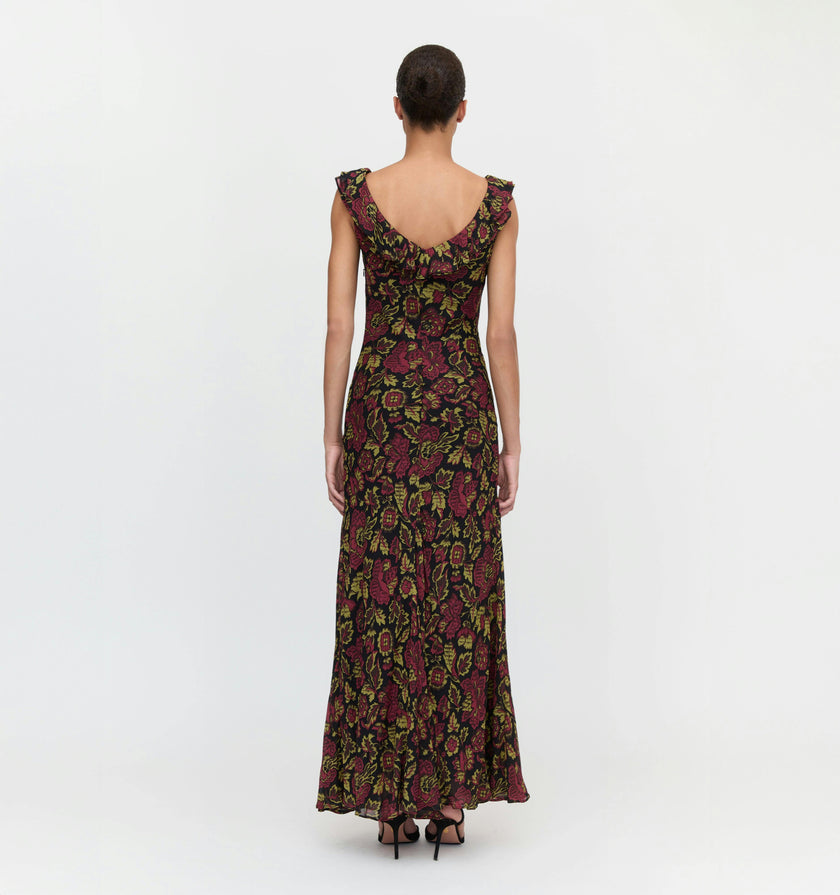 The Augustina Dress - Black Palampore Floral