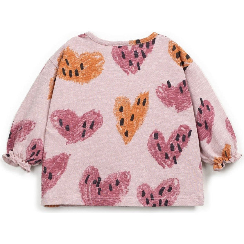 Abstract Heart Print Long Sleeve T-Shirt