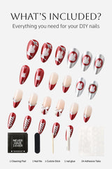 Miffy Burgundy Almond Press-On Nails | Cute Character Nail Art
