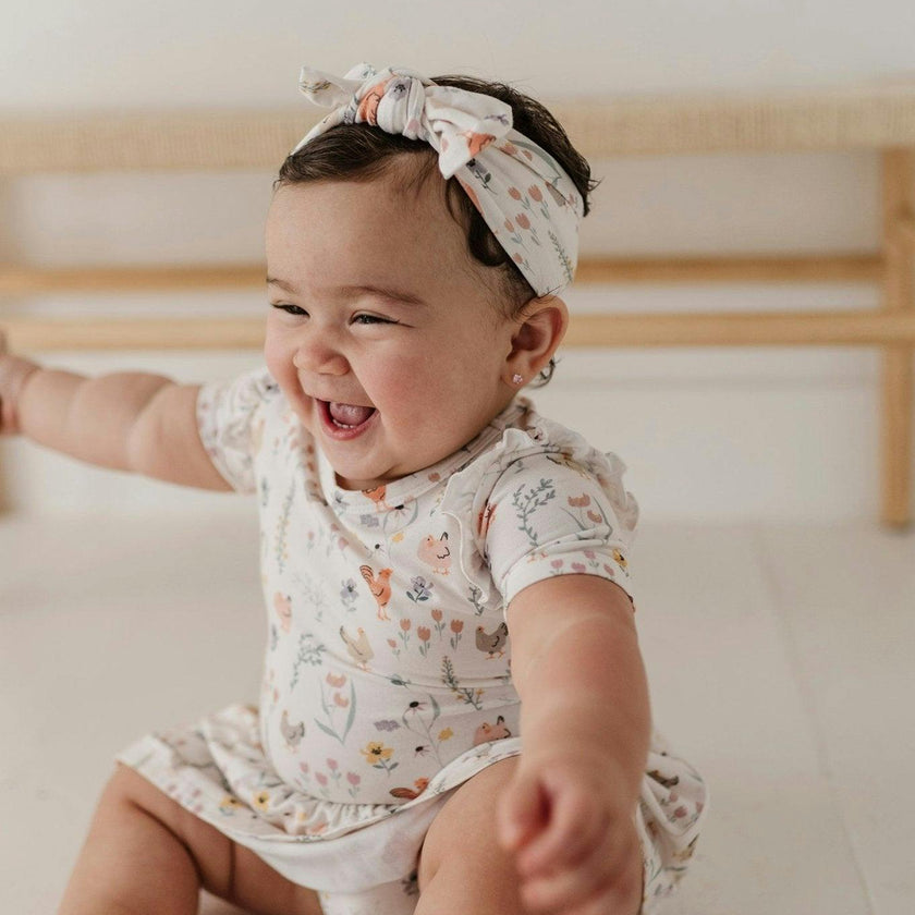Girl's Short Sleeve Bodysuit Dress Set