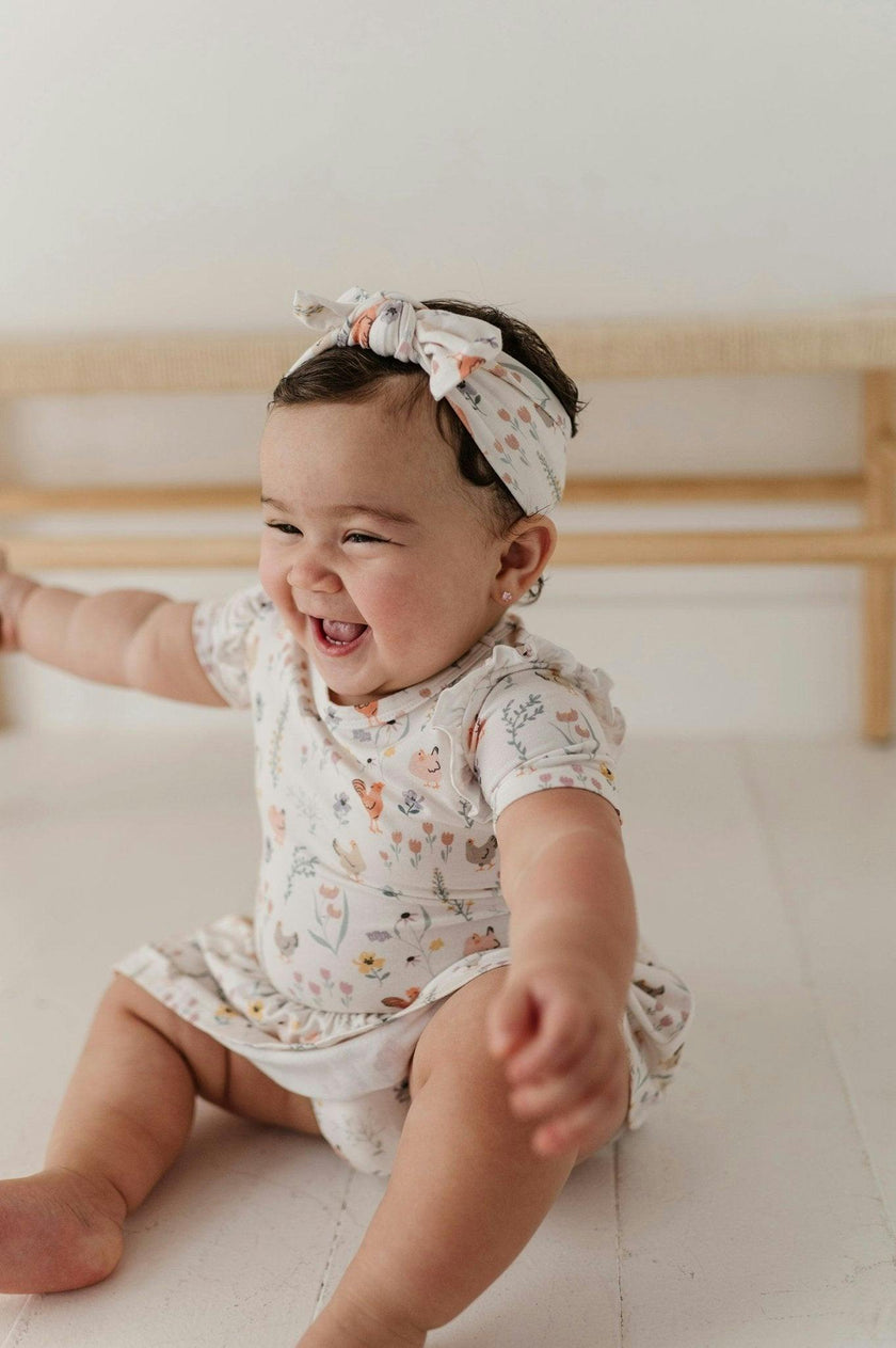 Girl's Short Sleeve Bodysuit Dress Set