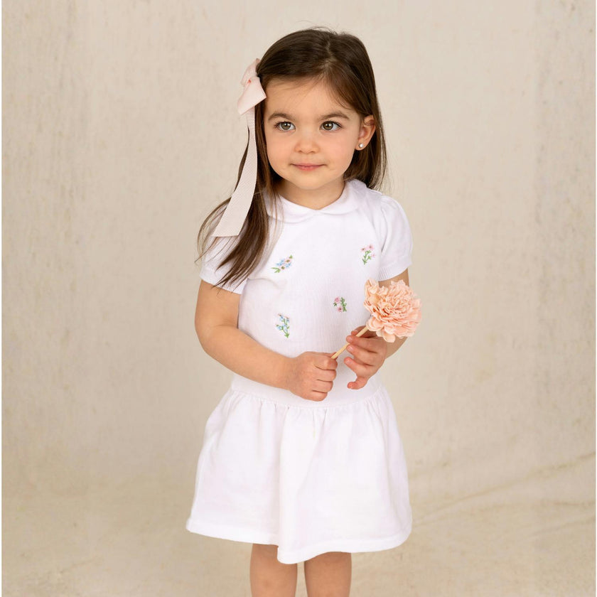 Girls Embroidered Garden Knit Dress