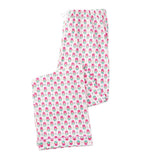 Geranium Block Women’s Button Front Long Pajama Set