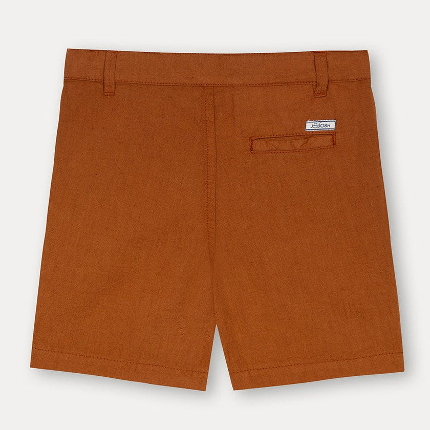 Rust Linen Cotton Shorts