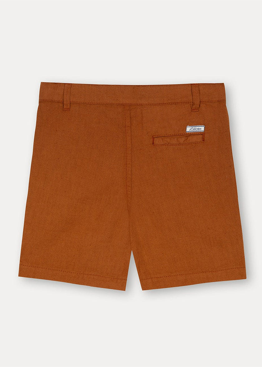Rust Linen Cotton Shorts