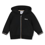 Black Zip-Up Tracksuit Set
