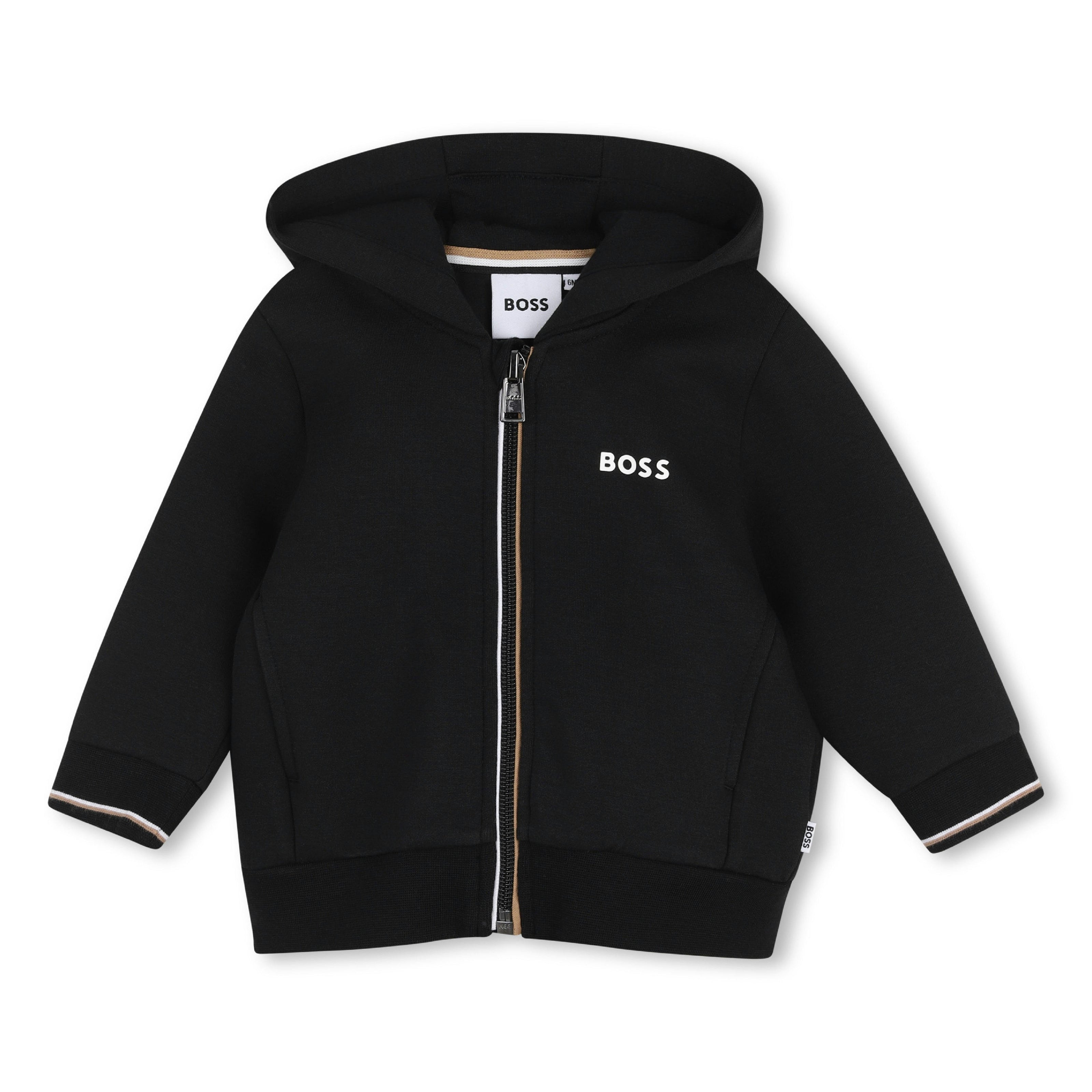 Black Zip-Up Tracksuit Set