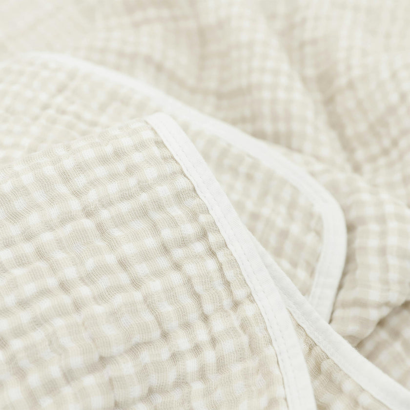 Original Cotton Muslin Quilt - Tan Gingham