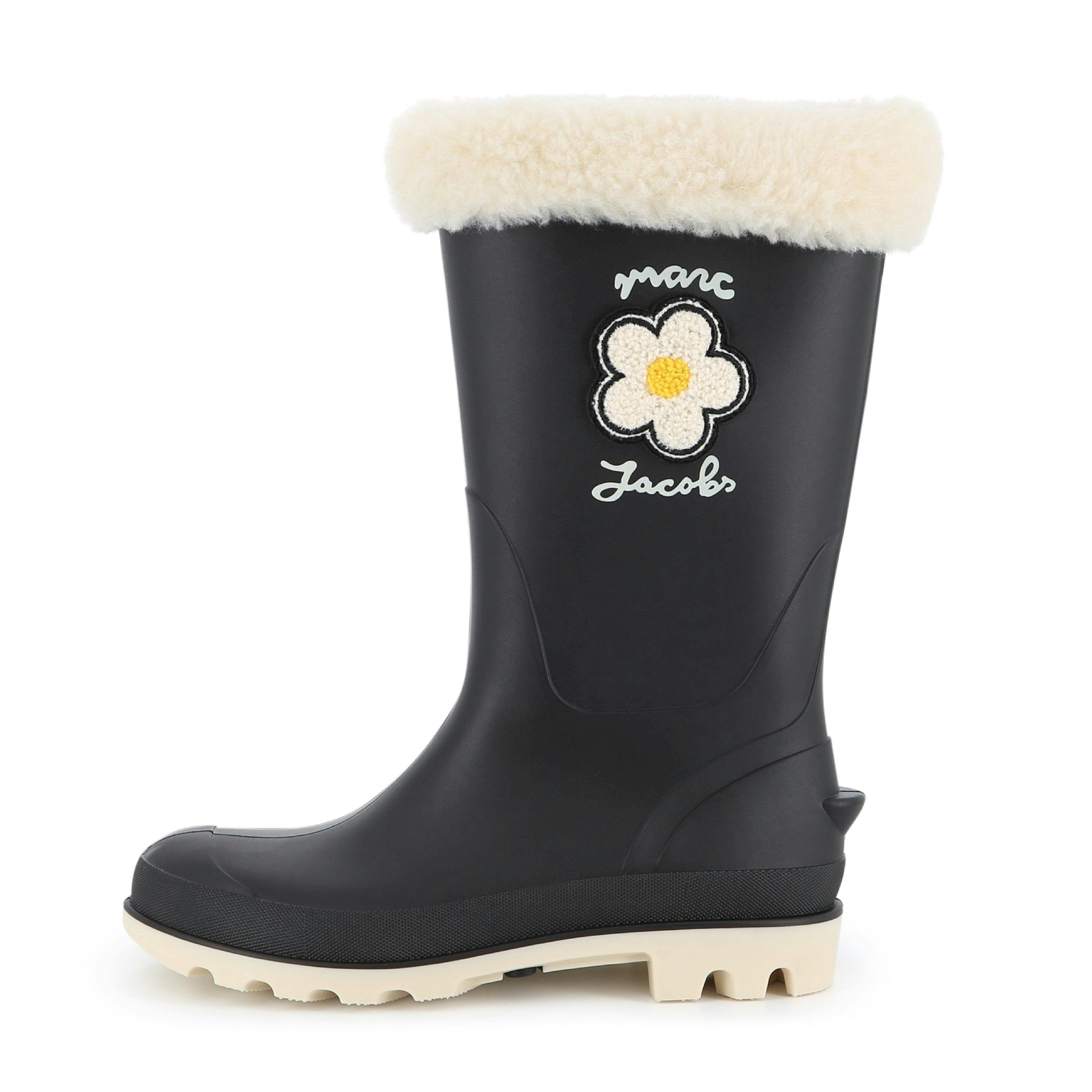 Black Daisy Rain Boots