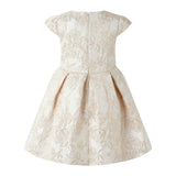 Gold Pleated Damask Party Dress