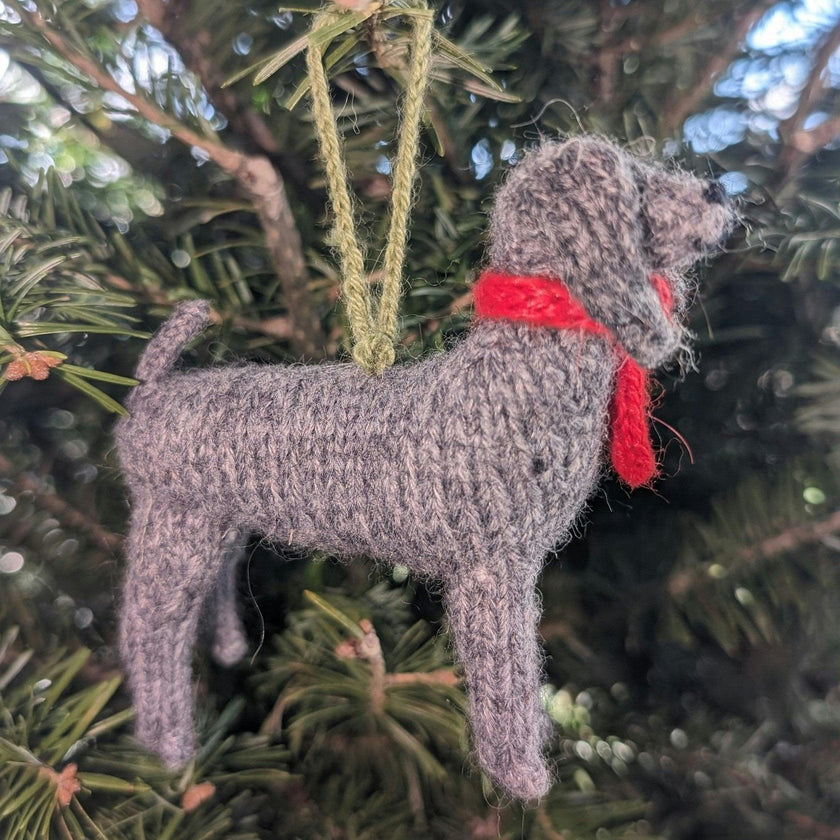 Weimaraner Dog Hand Knit Christmas Ornament Arcadia Home