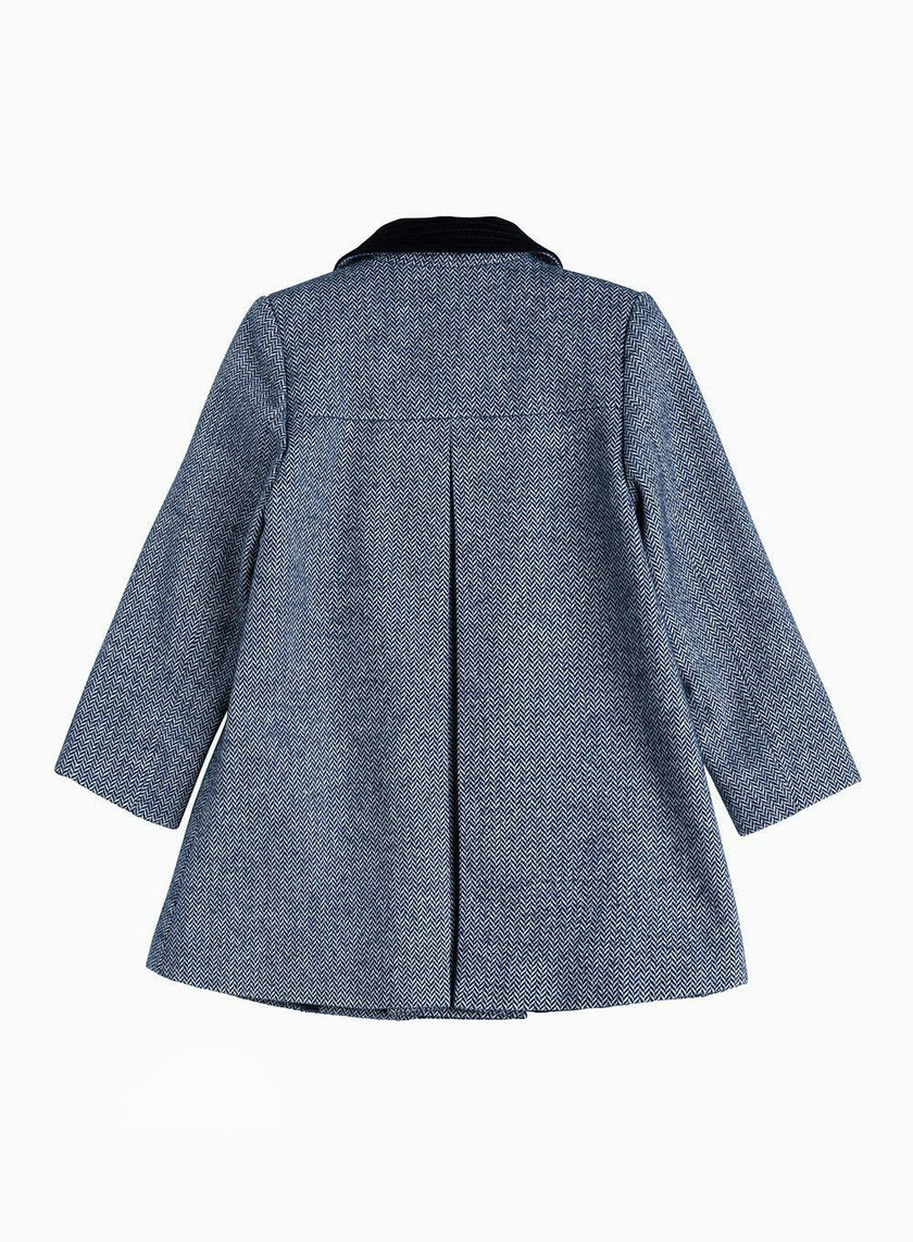 Matilda Swing Coat in Navy Herringbone