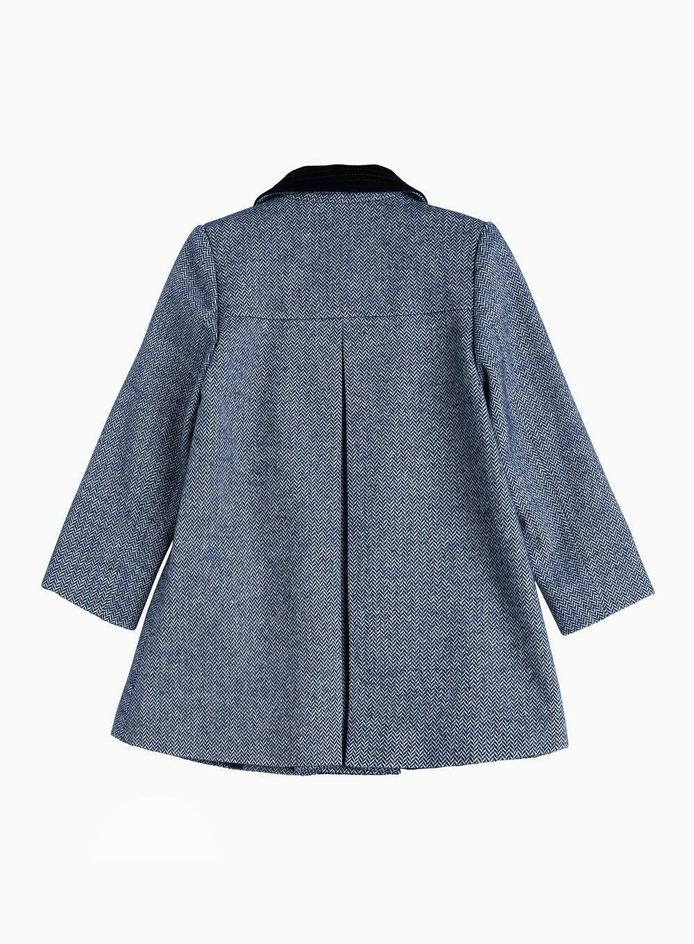 Matilda Swing Coat in Navy Herringbone