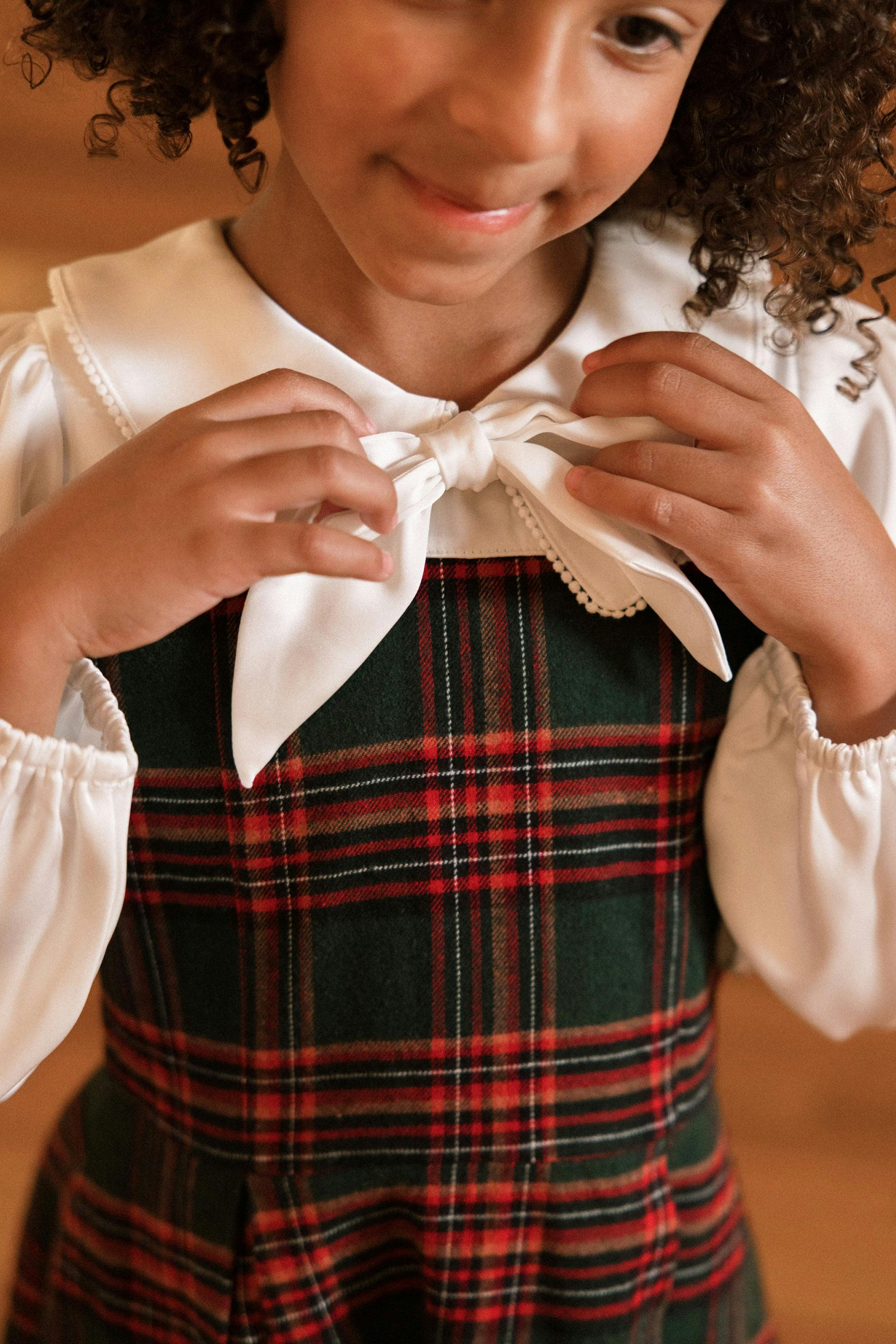 Mini Tawny Dress in Evergreen Plaid