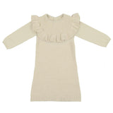 Yoke Collar Ruffle Knit Dress