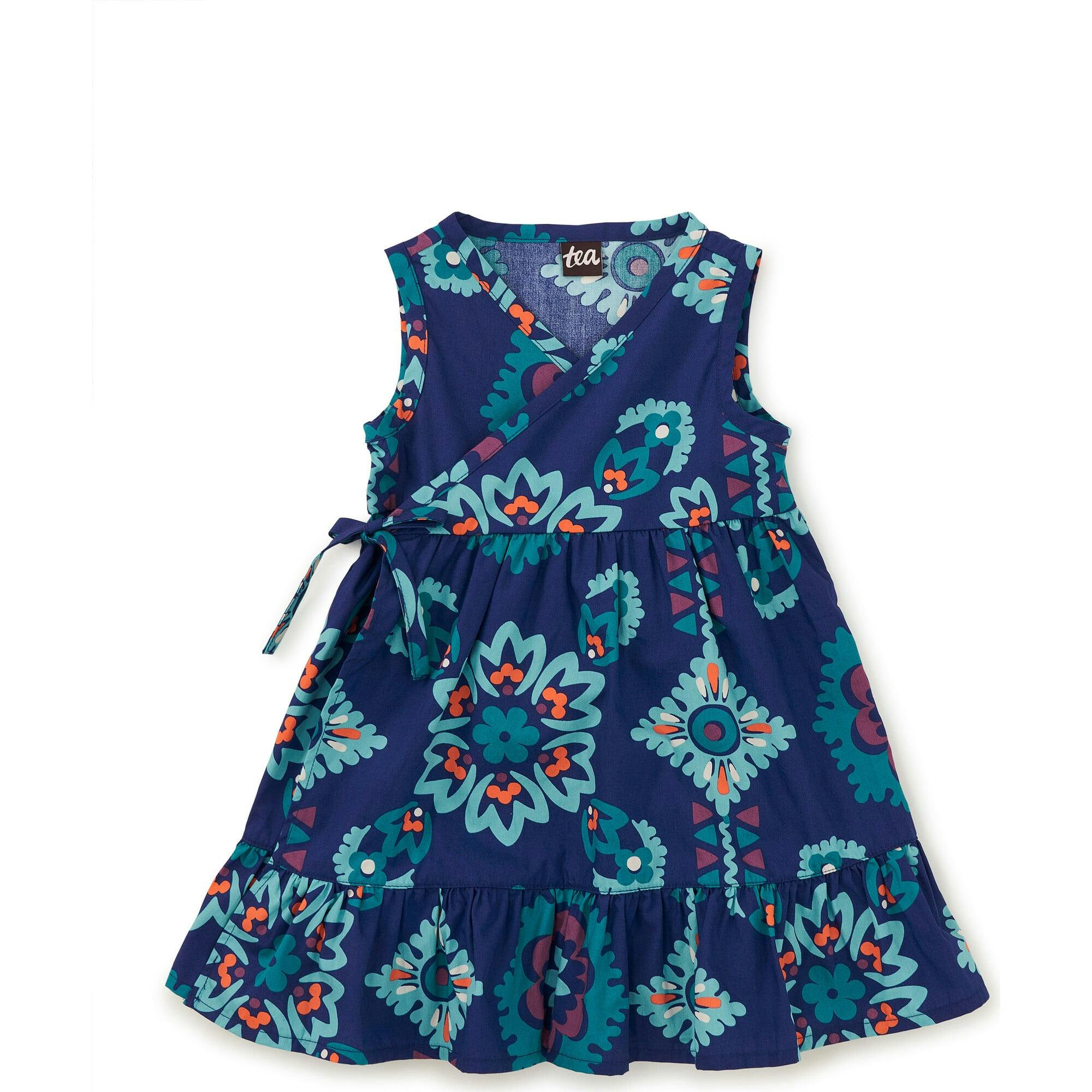 Sleeveless Wrap Dress, Blue